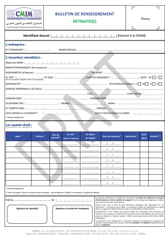Information Form for Retirees